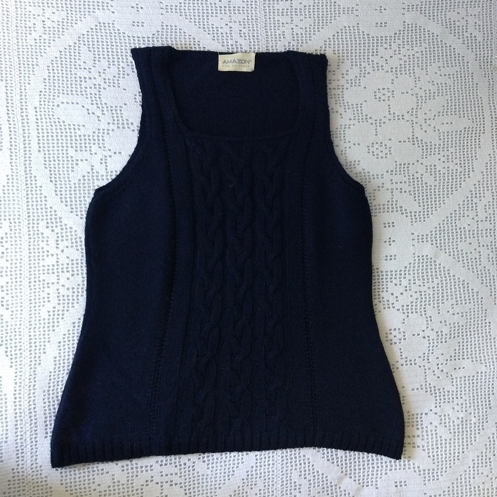 Navy Blue Knit Cotton Vest